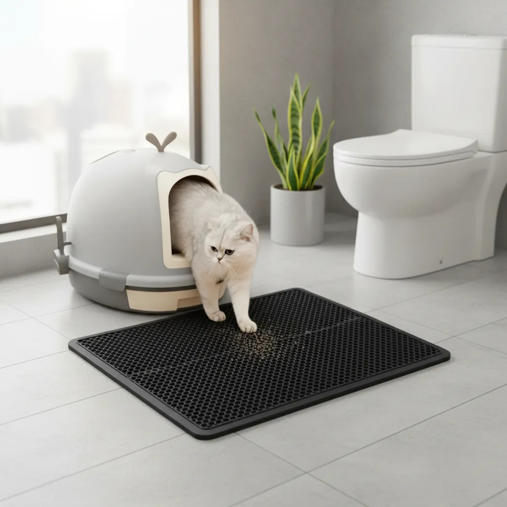 Tapete recolector de arena para gato